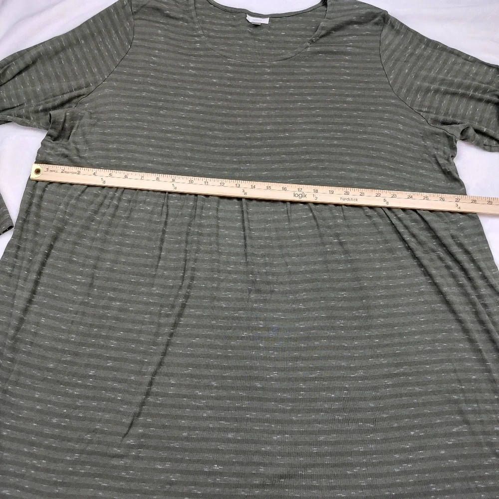 PURE JILL WOMEN'S OLIVE GREEN BABYDOLL LONG SLEEVE T-SHIRT DRESS TUNIC SIZE 3X - Picture 6 of 7